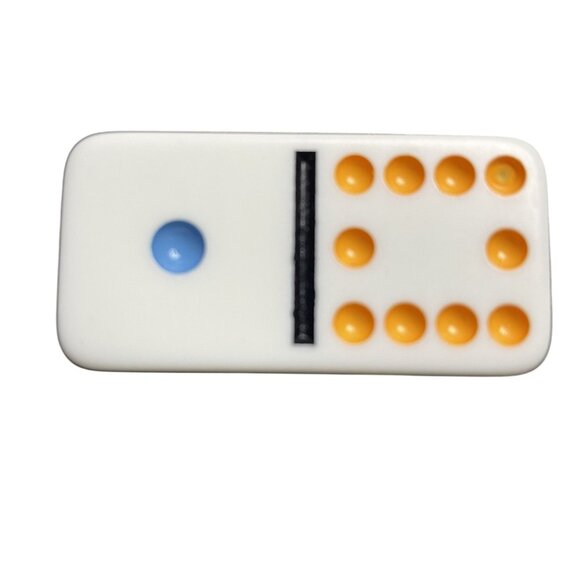 Double Twelve Dominoes Replacement Tile 1 10 Color Dot mq - Picture 1 of 3
